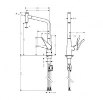 MONOMANDO COCINA EXTRAIBLE METRIS M71 HANSGROHE